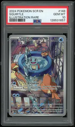Pokemon TCG Squirtle Holo Illustration Rare #148 Stellar Crown PSA 10 GEM MINT - Image 1