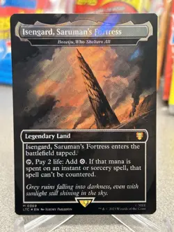 Isengard Saruman’s Fortress NM Surge Foil MTG Lord Of The Rings Unplayed Magic - Image 1
