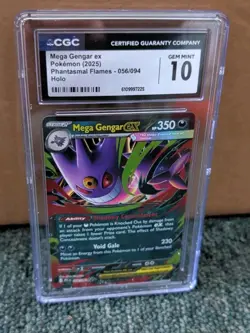 CGC 10 GEM MINT Mega Gengar Ex 056/094 HOLO RARE Phantasmal Flames Pokemon Card - Image 1