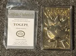 Pokemon Togepi Burger King 23k Gold Plated Trading Card 1999 Nintendo - Image 1