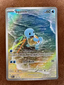 Pokemon TCG Squirtle 170/165 Scarlet & Violet 151 Illustration Rare Holo Card NM - Image 1