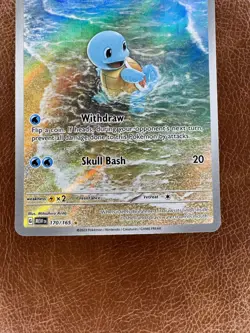 Pokemon TCG Squirtle 170/165 Scarlet & Violet 151 Illustration Rare Holo Card NM - Image 3