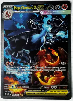 Pokemon TCG Mega Charizard x EX 125/094 Phantasmal Flames Super Clean NM Card - Image 1