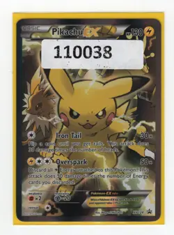 (110038) PIKACHU EX XY124 Black Star Holofoil Promo Card - RED & BLUE COLLECTION - Image 1