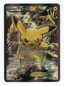(110038) PIKACHU EX XY124 Black Star Holofoil Promo Card - RED & BLUE COLLECTION - Image 2