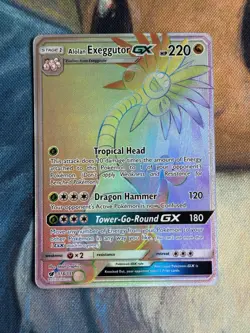 Alolan Exeggutor Gx 118/111 Pokemon Crimson Invasion Secret Rare Rainbow Holo NM - Image 1