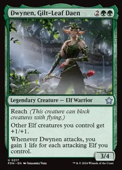 1x Dwynen, Gilt-Leaf Daen - Foil NM Eng MTG - Foundations - Image 1