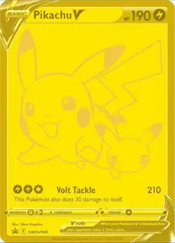 PIKACHU V SWSH145 POKEMON CELEBRATIONS UPC ULTRA PREMIUM COLLECTION PROMO GOLD - Image 1