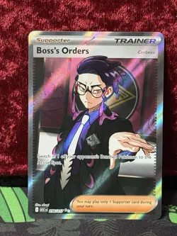 Pokemon Boss's Orders Corbeau Trainer Full Art Holo Rare ASC 256/217 Card - Image 1
