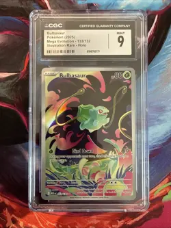CGC 9 Bulbasaur 133/132 Illustration Rare Mega Evolution Mint Pokemon 2025 - Image 1