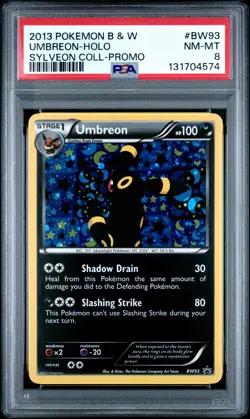 2013 POKEMON BLACK STAR PROMO UMBREON #BW93 HOLO PSA 8 NM #131704574 - Image 1
