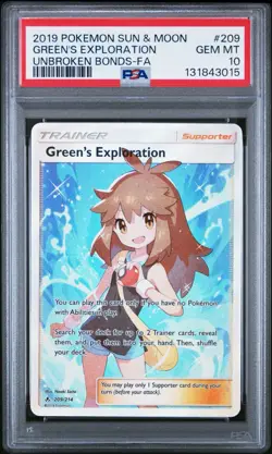 Pokemon Green's Exploration Unbroken Bonds Full Art #209 PSA 10 Gem Mint - Image 1