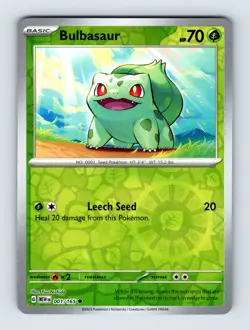Bulbasaur - Scarlet & Violet 151 001/165 - Reverse Holo - Common - NM - Pokemon - Image 1