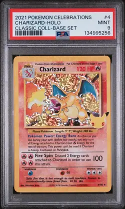 2021 Pokemon Celebrations Charizard #4 HOLO Classic Collection - PSA 9 - Image 1