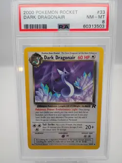 Pokemon Team Rocket Dark Dragonair 33/82 PSA 8 Unlimited Regular English 2000 - Image 1