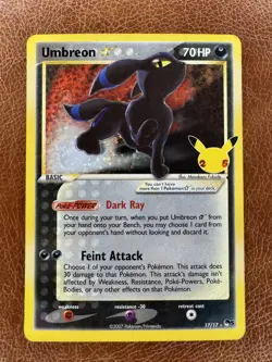 Umbreon Star 17/17 Pokemon Celebrations: Classic Collection Holo Gold Star - Image 1