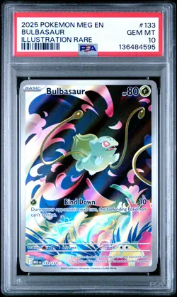 2025 POKEMON MEG EN-MEGA EVOLUTION ILLUSTRATION RARE #133 BULBASAUR PSA 10 GEM - Image 1