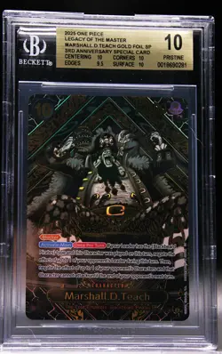 BGS 10 PRISTINE - Marshall D Teach GOLD SP - One Piece 3rd Anniversary #OP09-093 - Image 1