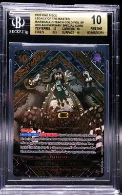 BGS 10 PRISTINE - Marshall D Teach GOLD SP - One Piece 3rd Anniversary #OP09-093 - Image 2