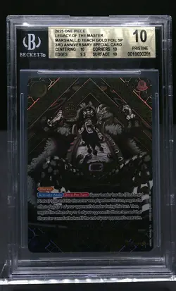 BGS 10 PRISTINE - Marshall D Teach GOLD SP - One Piece 3rd Anniversary #OP09-093 - Image 2