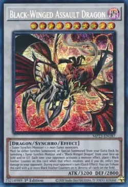 Yugioh! LP Black-Winged Assault Dragon - MP23-EN187 - Prismatic Secret Rare - 1s - Image 1