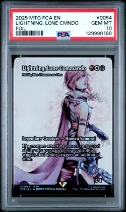 2025 MTG FINAL FANTASY: THROUGH THE AGES FOIL LIGHTNING, LONE COMMANDO PSA 10 - Image 1