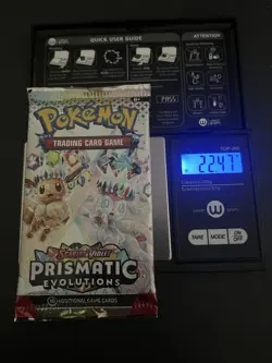 22.47g VERY HEAVY Prismatic Evolutions Pokemon Sealed Booster Pack New - Image 1