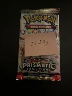 22.36g VERY HEAVY Prismatic Evolutions Pokemon Sealed Booster Pack New - Image 3