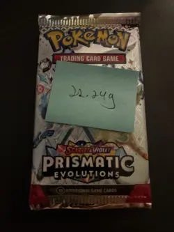 22.24g HEAVY Prismatic Evolutions Pokemon Sealed Booster Pack New - Image 4