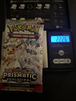 22.26g HEAVY Prismatic Evolutions Pokemon Sealed Booster Pack New - Image 1