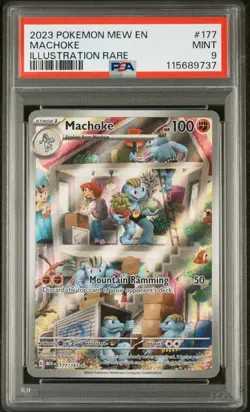 2023 POKEMON MEW EN-151 ILLUSTRATION RARE #177 MACHOKE PSA 9 - Image 1