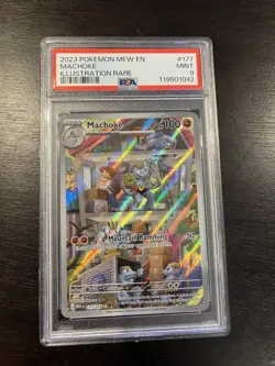2023 POKEMON MEW EN-151 ILLUSTRATION RARE #177 MACHOKE PSA 9 MINT - Image 1