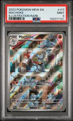 2023 POKEMON MEW EN-151 ILLUSTRATION RARE #177 MACHOKE PSA 9 - Image 1