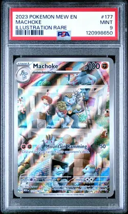 2023 POKEMON MEW EN-151 ILLUSTRATION RARE #177 MACHOKE PSA 9 - Image 1