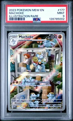 2023 POKEMON MEW EN-151 ILLUSTRATION RARE #177 MACHOKE PSA 9 - Image 1