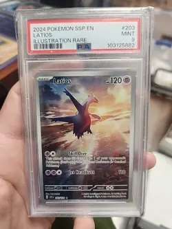 2024 Pokemon Surging Sparks Latios Illustration Rare #203/191 PSA 9 Mint - Image 1