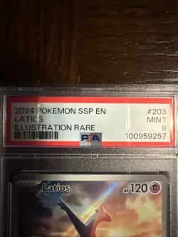 Pokemon TCG Latios Illustration Rare Surging Sparks 203/191 PSA MINT 9 - Image 5