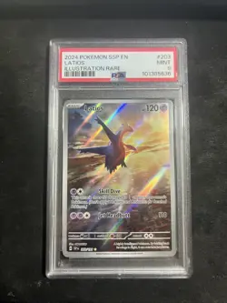 Pokemon TCG Surging Sparks Latios Illustration Rare Card 203/191 PSA 9 Mint - Image 1