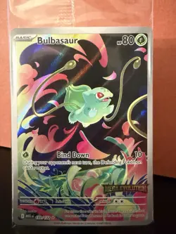 Pokemon TCG Mega Evolutions Stamped Promo Card - Bulbasaur 133/132 - NM - SEALED - Image 1