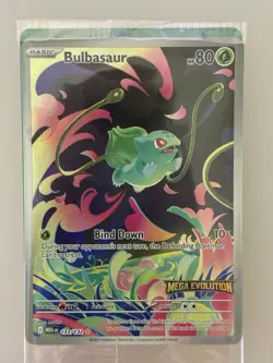 Pokemon TCG Mega Evolutions Stamped Promo Card - Bulbasaur 133/132 - NM - SEALED - Image 1