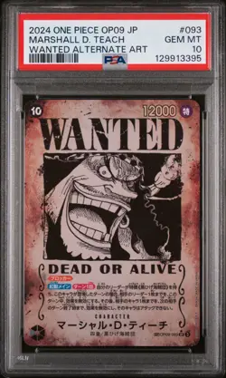PSA 10 One Piece TCG 2024 JPN Marshall D. Teach OP09 #093 Wanted Alt.Art - Image 1