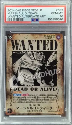 CARTA ONE PIECE MARSHALL D. TEACH OP09-093 JAP PSA 10 - Image 1
