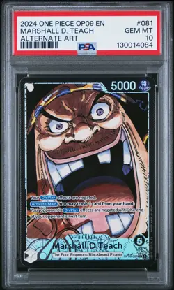 2024 ONE PIECE OP09-EMPERORS IN THE NEW WORLD #081 MARSHALL D. TEACH PSA 10 - Image 1