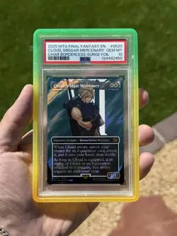 MTG Final Fantasy Cloud, Midgar Mercenary Borderless 520 Surge Foil PSA 10 - Image 1