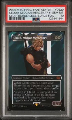 PSA 10 Magic the Gathering Cloud, Midgar Mercenary Surge Foil 520 Final Fantasy - Image 1