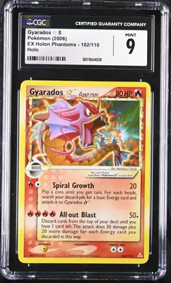 Pokemon 2006 Gyarados Gold Star Holo EX Holon Phantoms 102/110 CGC 9 - Image 1