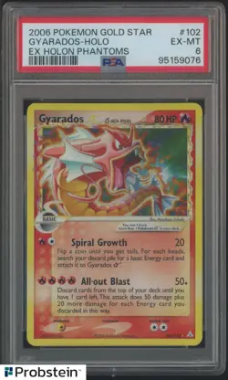 2006 Pokemon Ex Holon Phantoms Gold Star #102 Gyarados Holo PSA 6 EX-MT - Image 1
