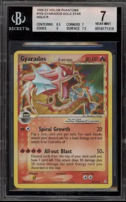 2006 Pokemon EX Holon Phantoms Gyarados #102 Gold Star Holo Rare BGS 7 - Image 1