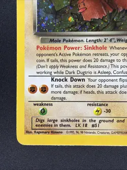 Pokemon Dark Dugtrio TCG 6/82 Rare Holo Card LP Team Rocket Swirl - Image 5
