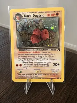 Pokemon Dark Dugtrio Holo Rare TCG Card 6/82 Unlimited Edition Swirl LP - Image 1